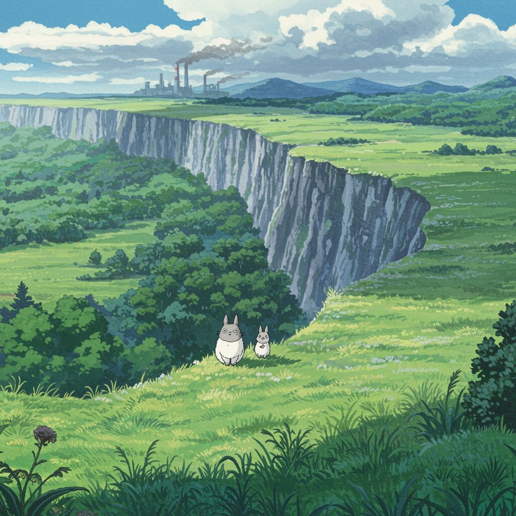 哈儿’s enchanted moving castle approaches the border of Wind Valley. Example 1