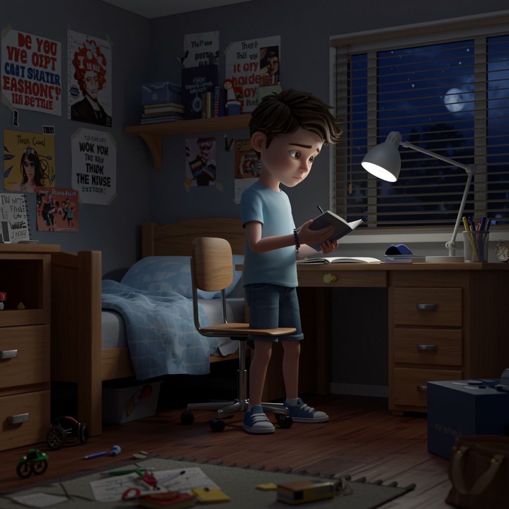 The kid reflects on their own behavior with self-critique.
