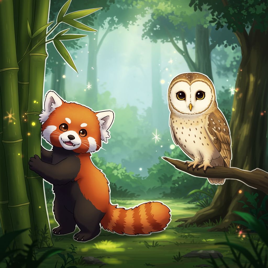 The new animals start to appear at the forest entrance, cautiously walking into the magical kingdom.