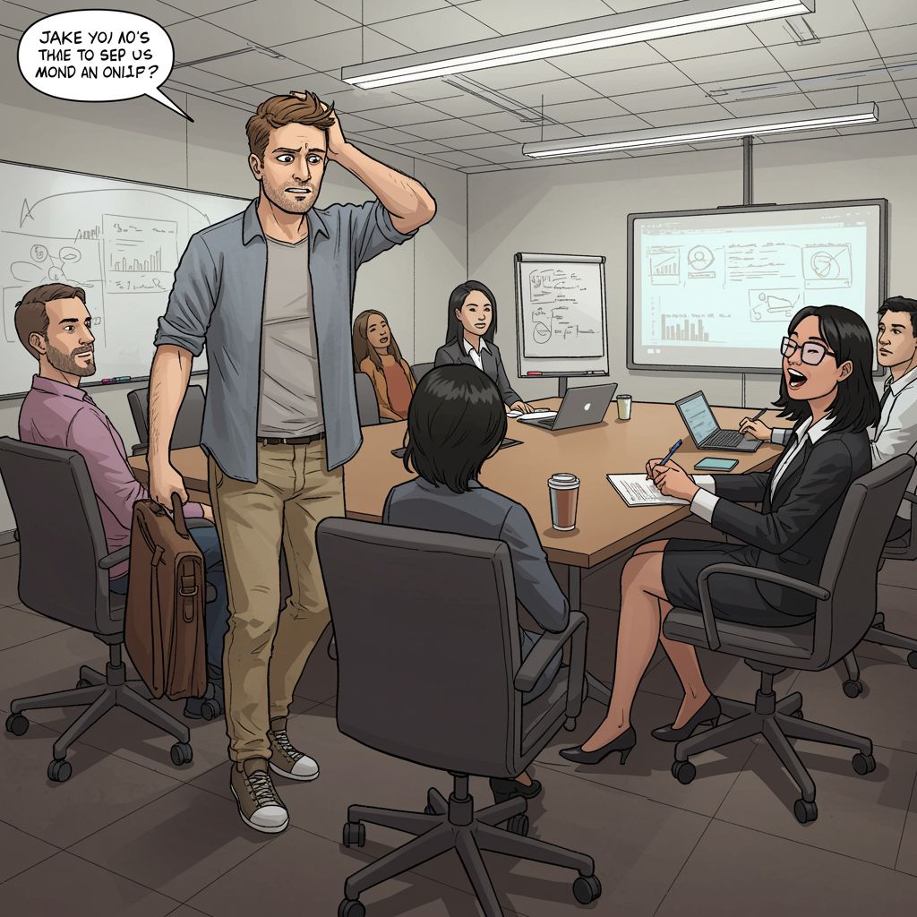 Coworkers join in with their interpretations and escalate the laughter.