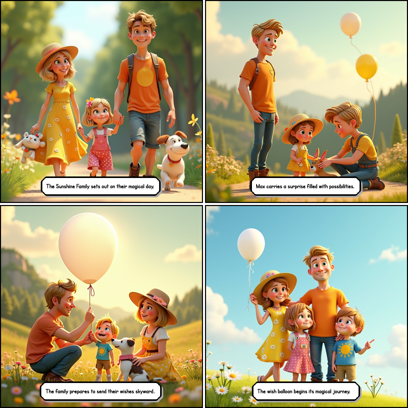 Transformed comic art of a family