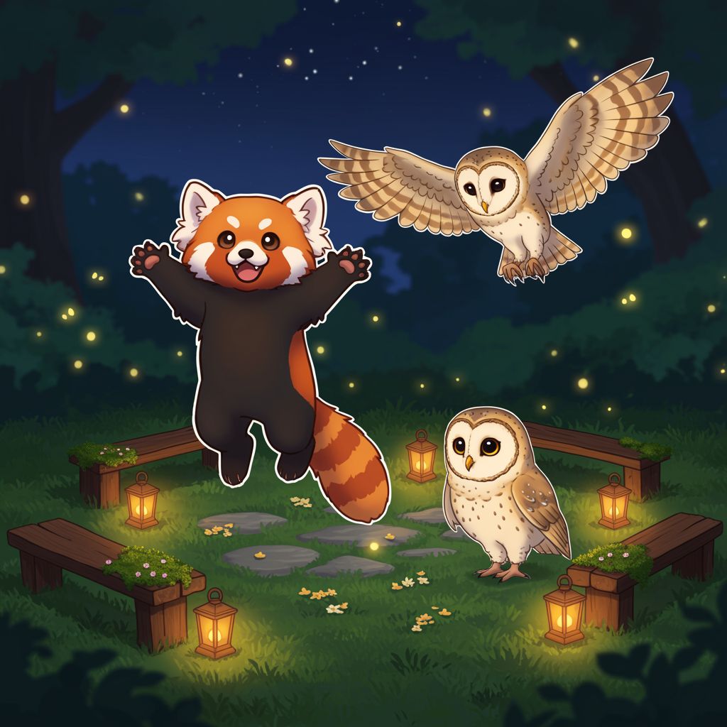 The red panda organizes an inclusive game that brings all the animals together.