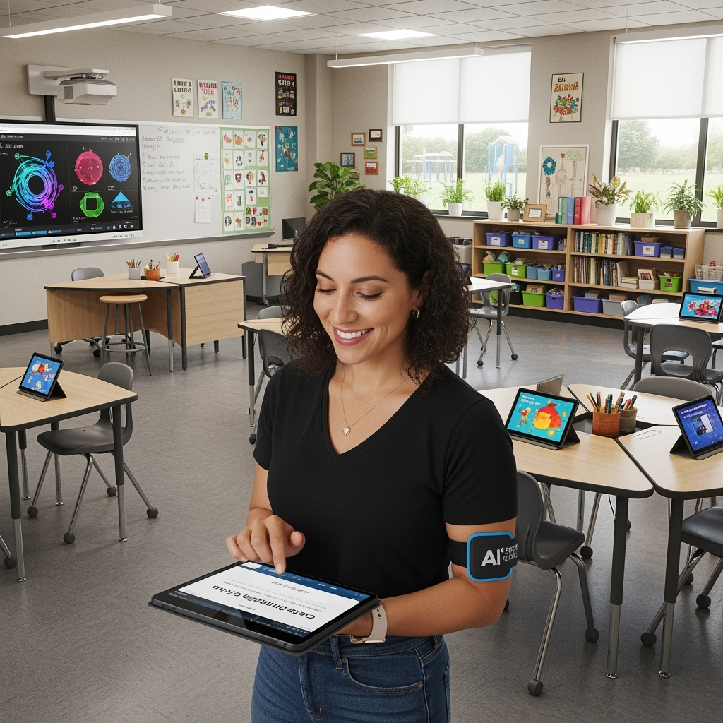 The teacher discovers an AI video tool promising to make lessons more engaging.