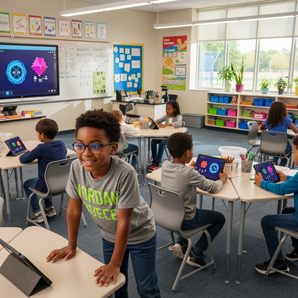 Students are mesmerized by the new animated lesson, reigniting their interest in learning.