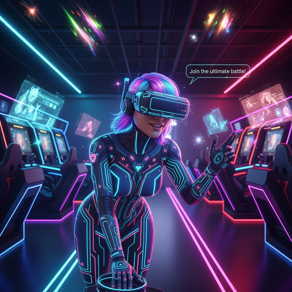 A gaming app promo surges with high-octane energy and AI-fueled immersion.
