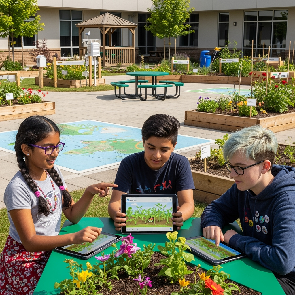 Inspired, students work together on group projects, blending ideas with AI tools, fostering teamwork.