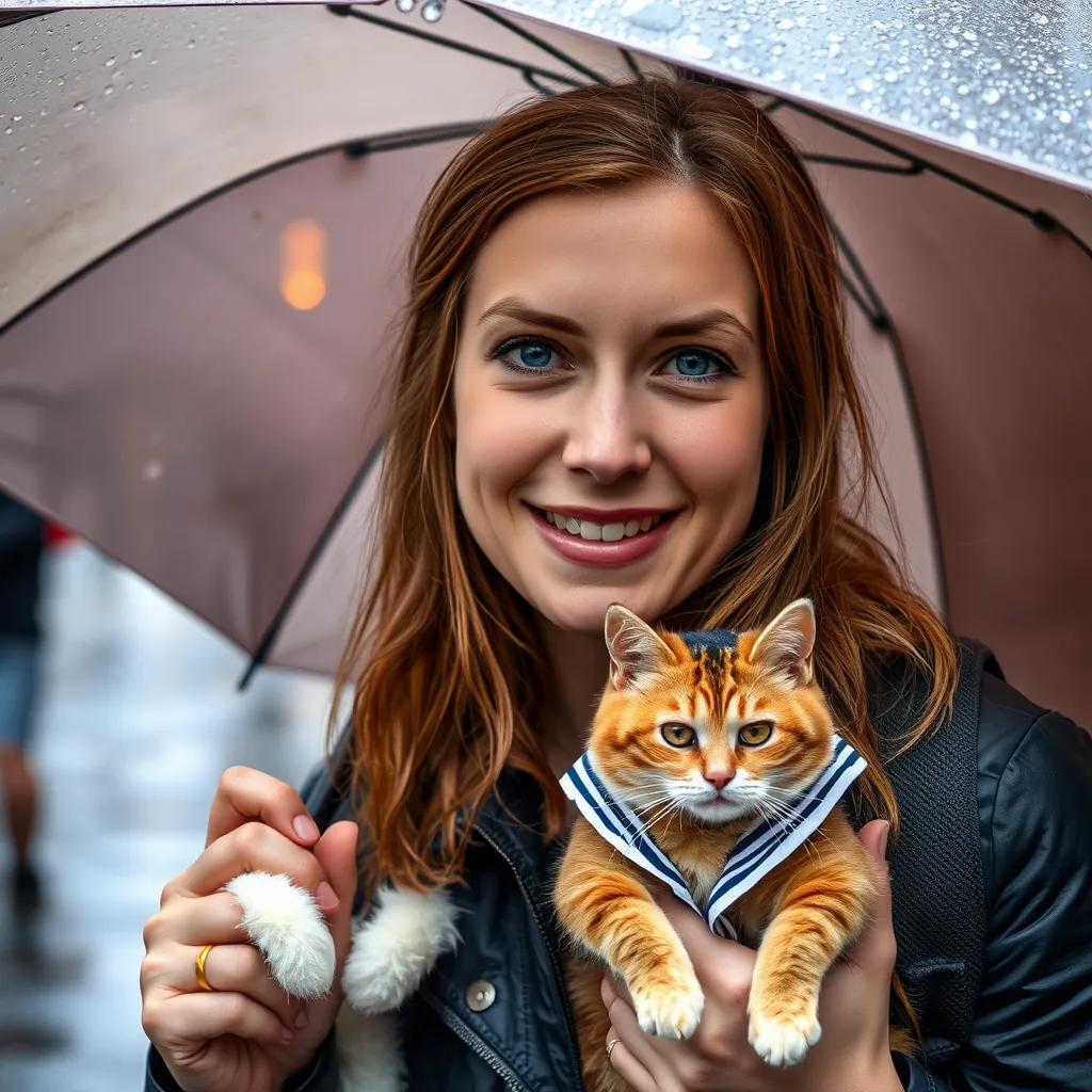 With her cat Captain by her side, Holly Hennessey makes the most of her time in Belfast, despite the damp weather.