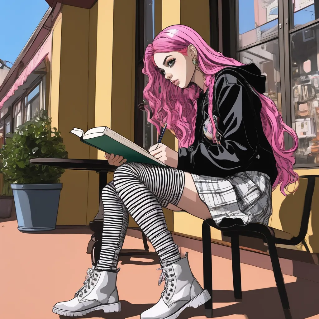 masterpiece,high quality, illustration,jojo style,jojo, fine lines example 2