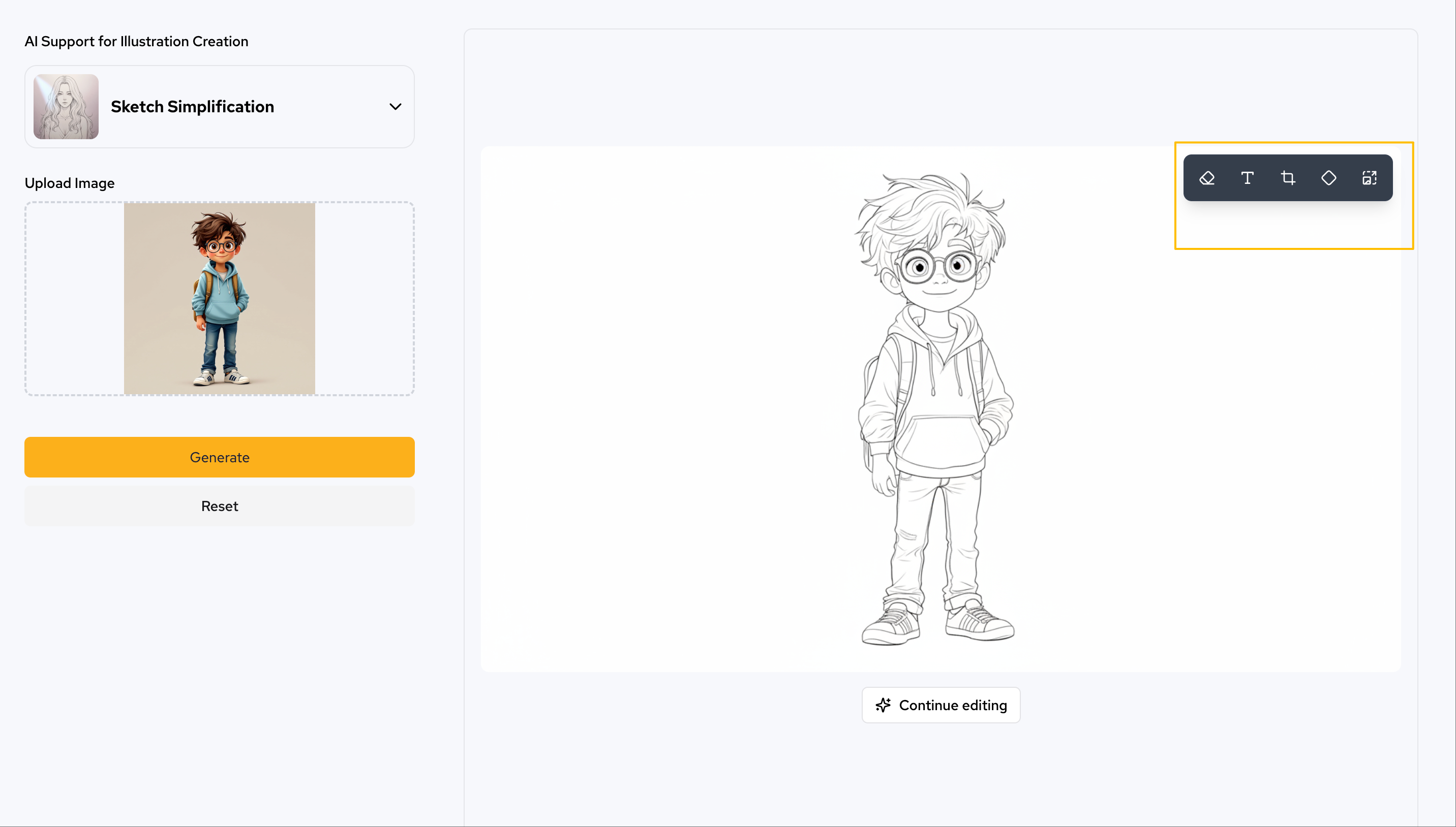 高级图像编辑界面，展示背景去除和修补工具的实际操作