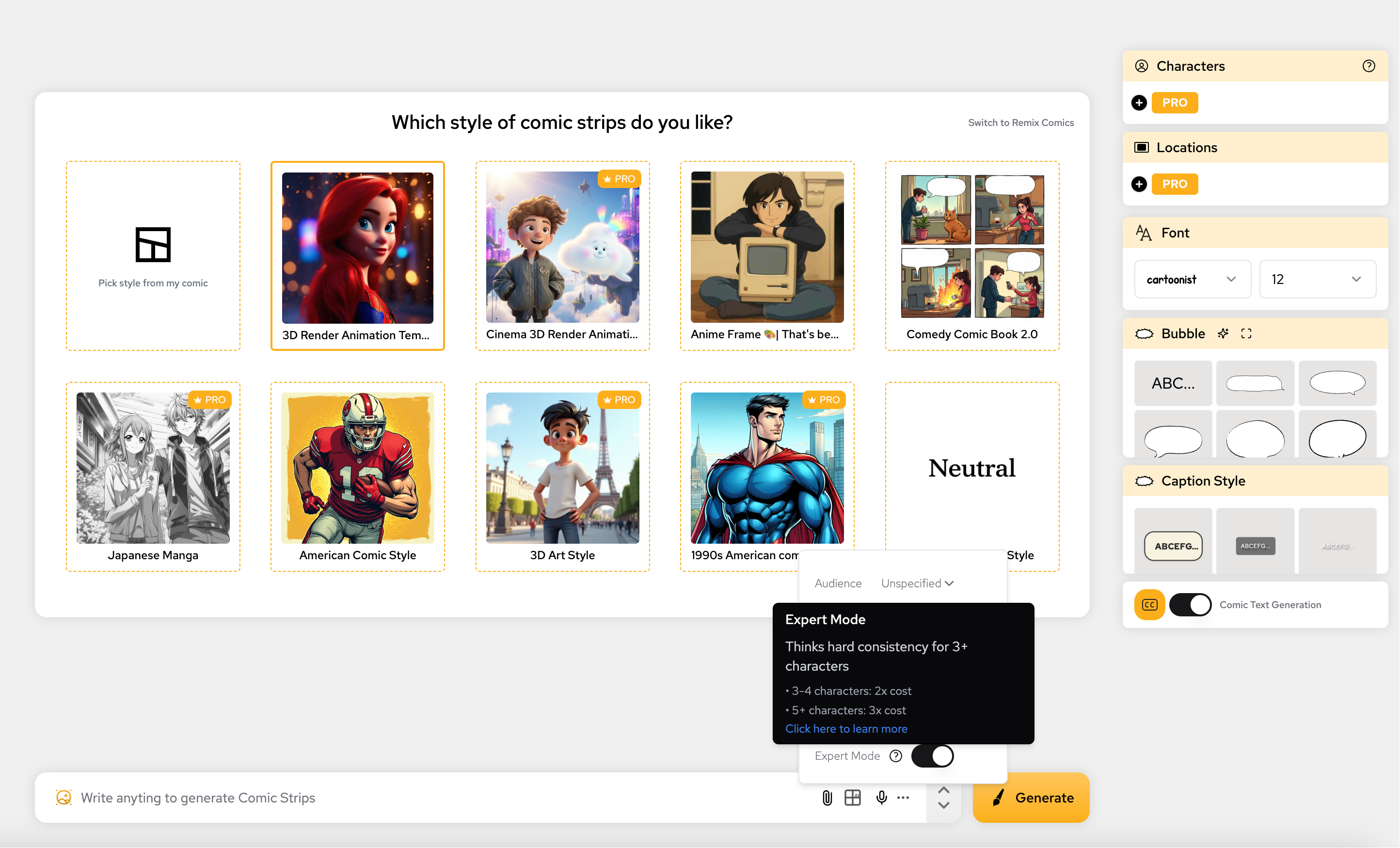 Character consistency dashboard showing expert model results across multiple panels