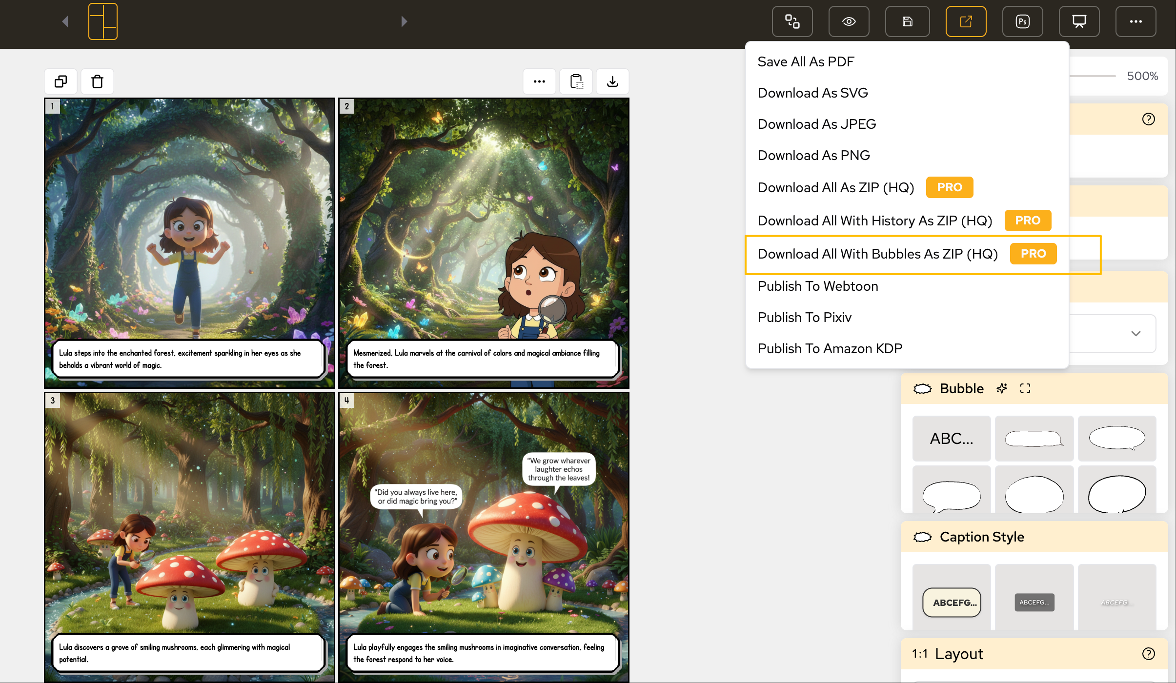 ZIP 下载界面展示带气泡的页面